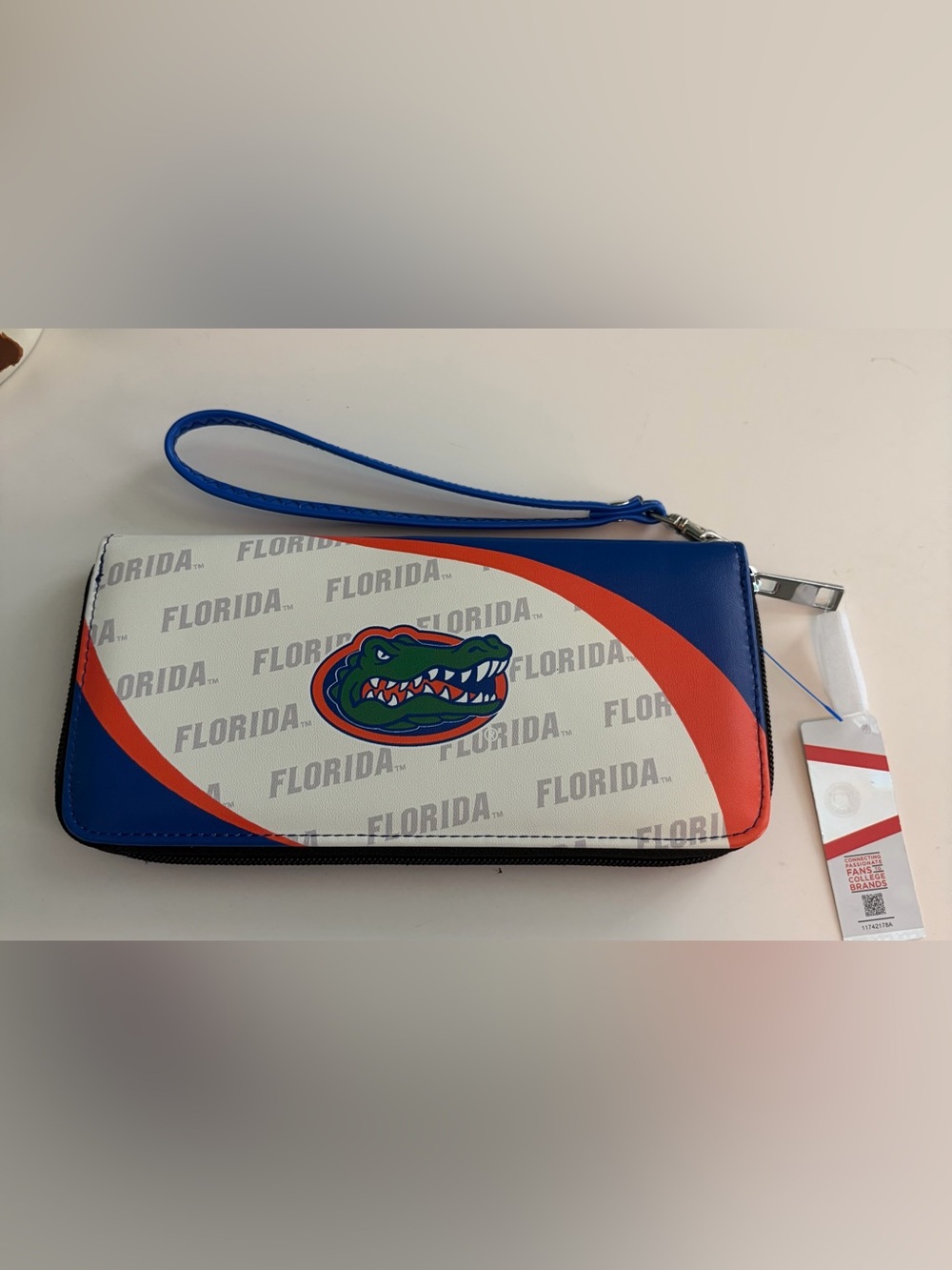NCAA Florida Gators Blue White Orange Wristlet Wallet